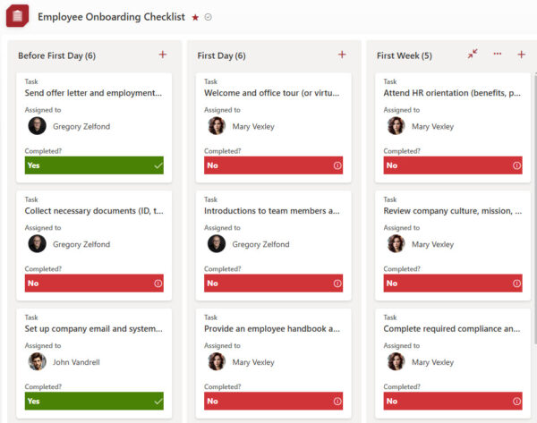 Employee Onboarding Checklist - Lists | LookBook 365