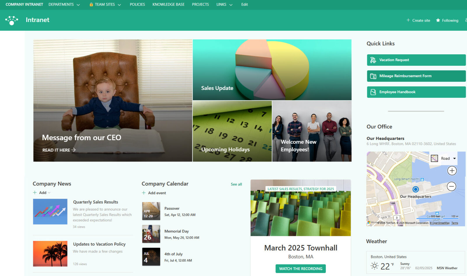SharePoint Intranet Homepage