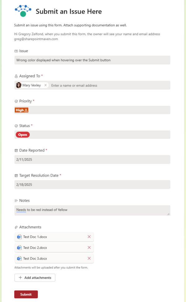 Issues Log - Microsoft Lists | LookBook 365