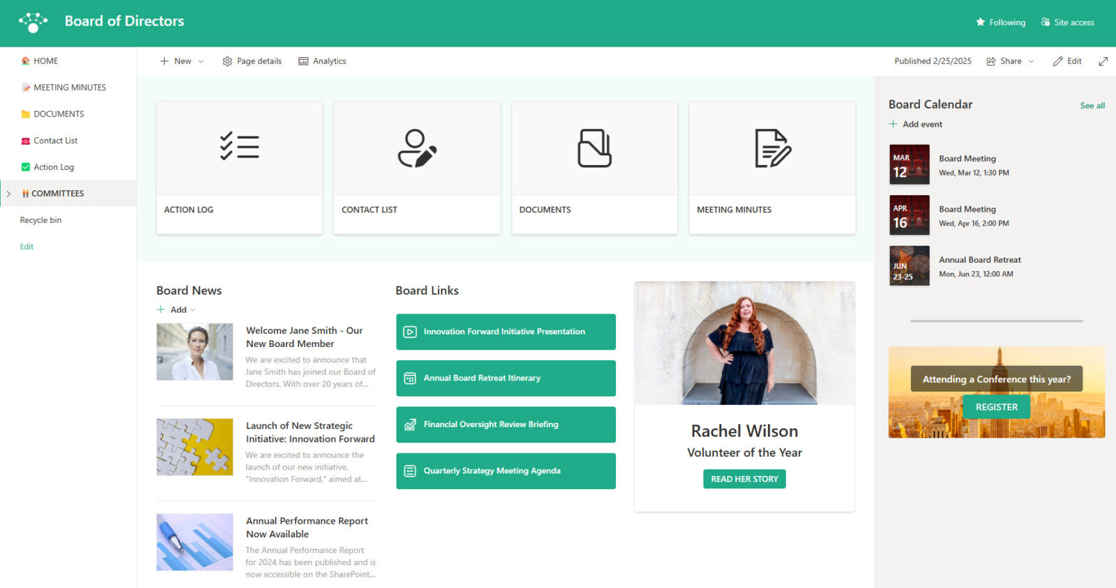 Board of Directors Homepage