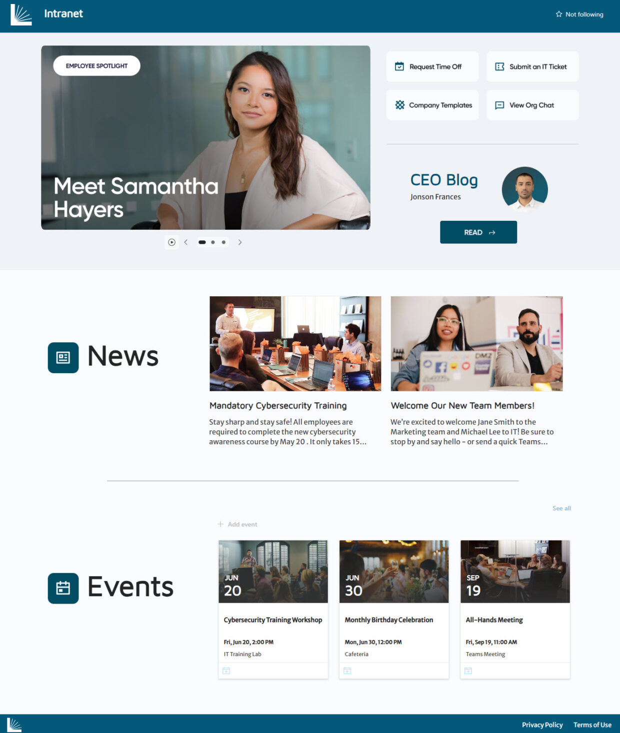 Intranet Homepage
