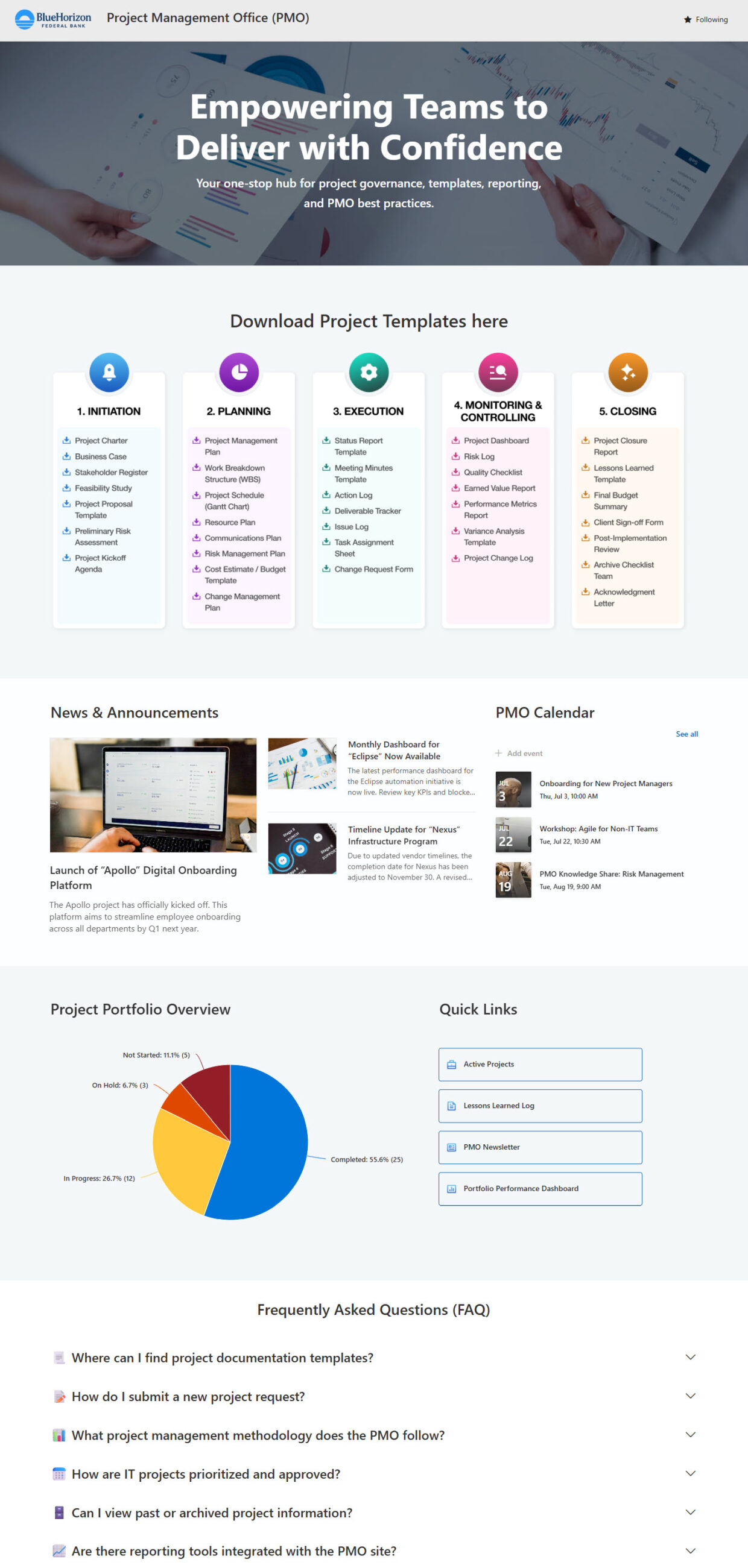 Project Management Office Homepage