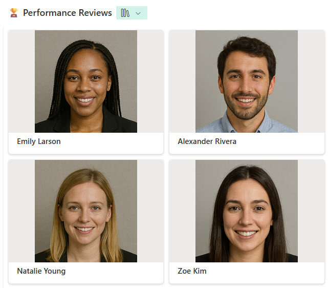Performance Reviews Library Manager Folders