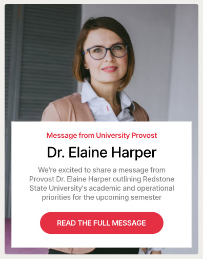 University Intranet Message from the President