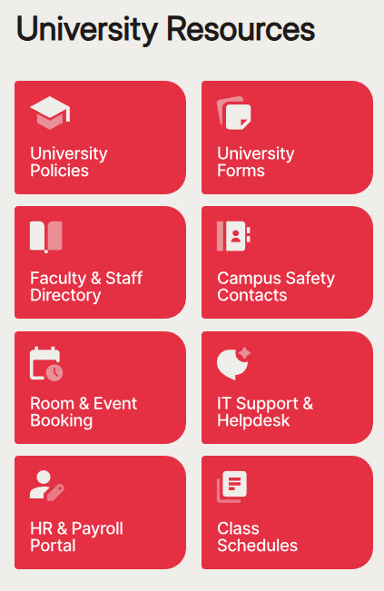 University Intranet Resources