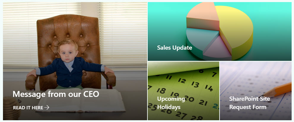 Hero Web Part Tiles Layout