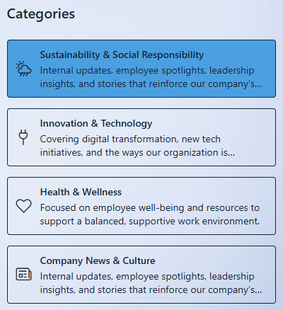 Quick Links Example Button Layout