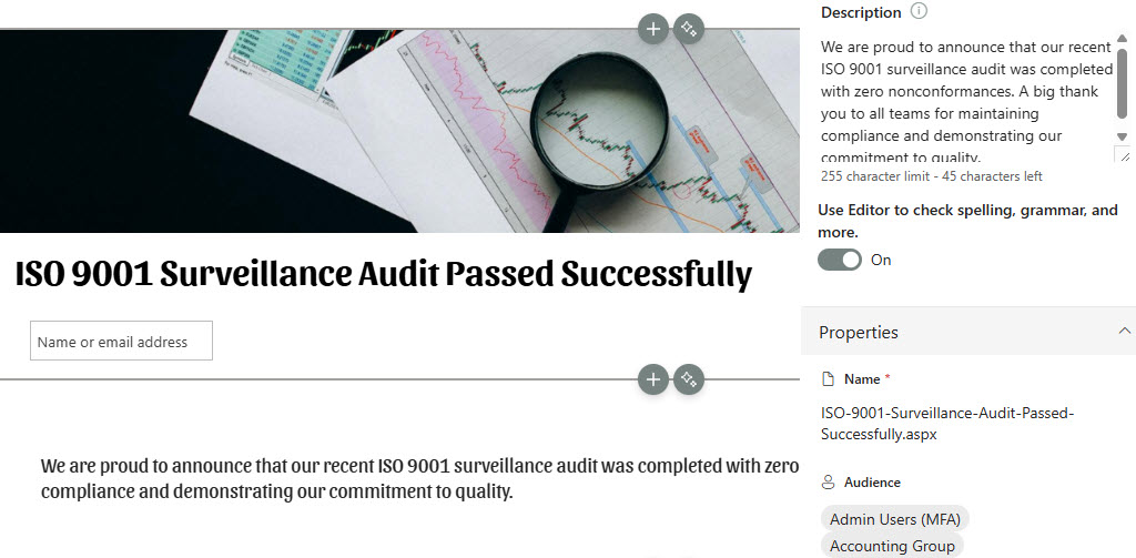 Audience Targeting in News Web Part