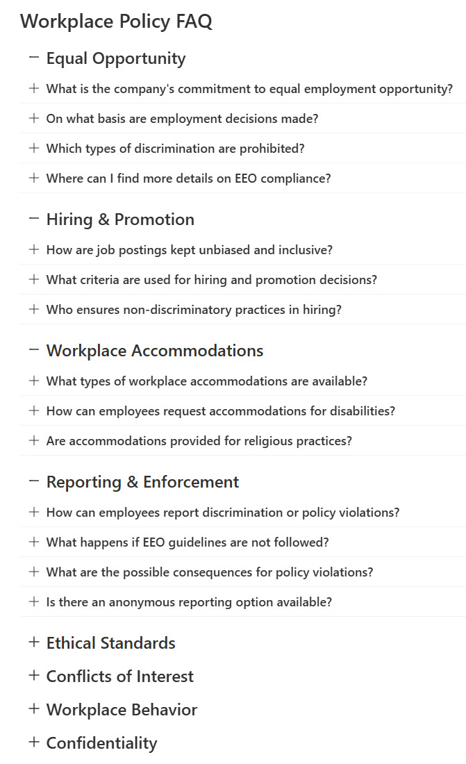 Frequently Asked Questions generated by Copilot