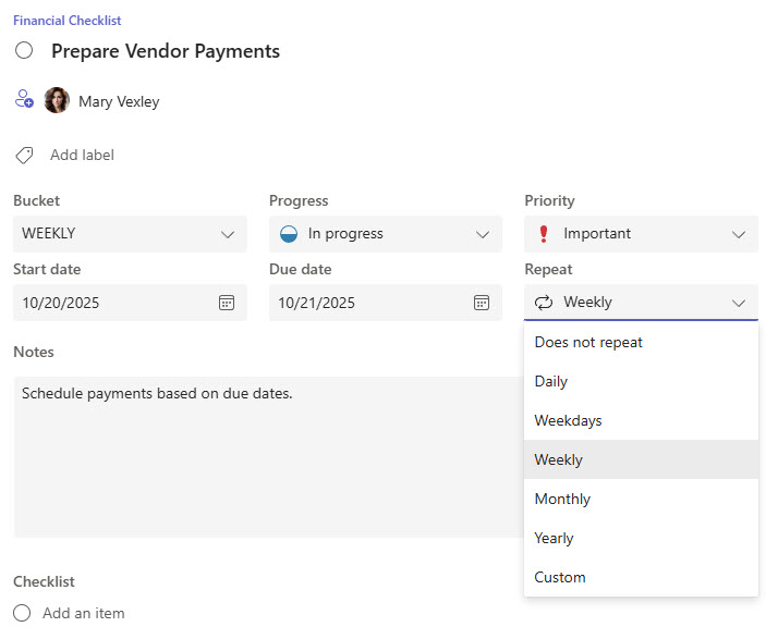 Financial Operations Checklist Recurring Tasks