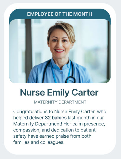 Healthcare Intranet Employee of the Month