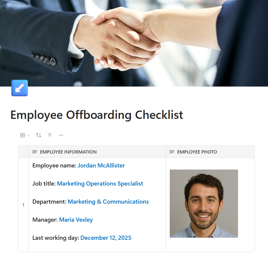Employee Offboarding Checklist Loop Page