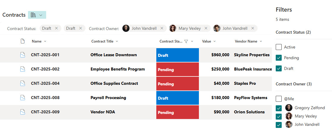 Legal Contracts Filtering