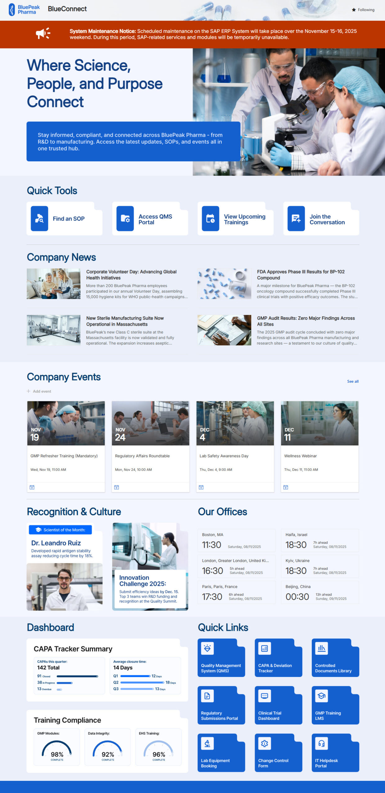 Pharma Intranet Homepage