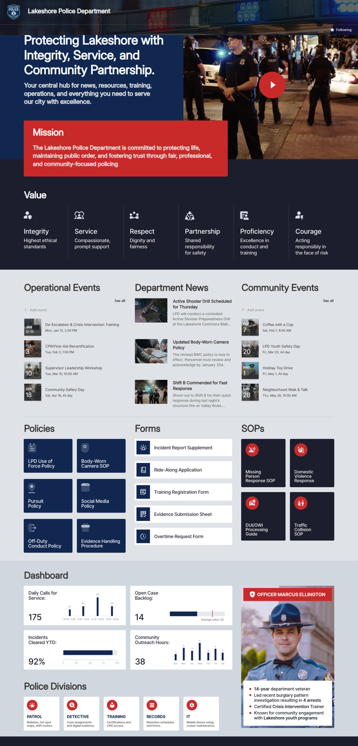 Police Intranet Homepage