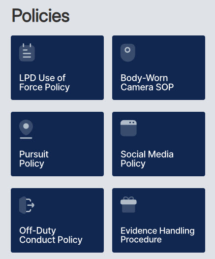 Police Intranet Policies