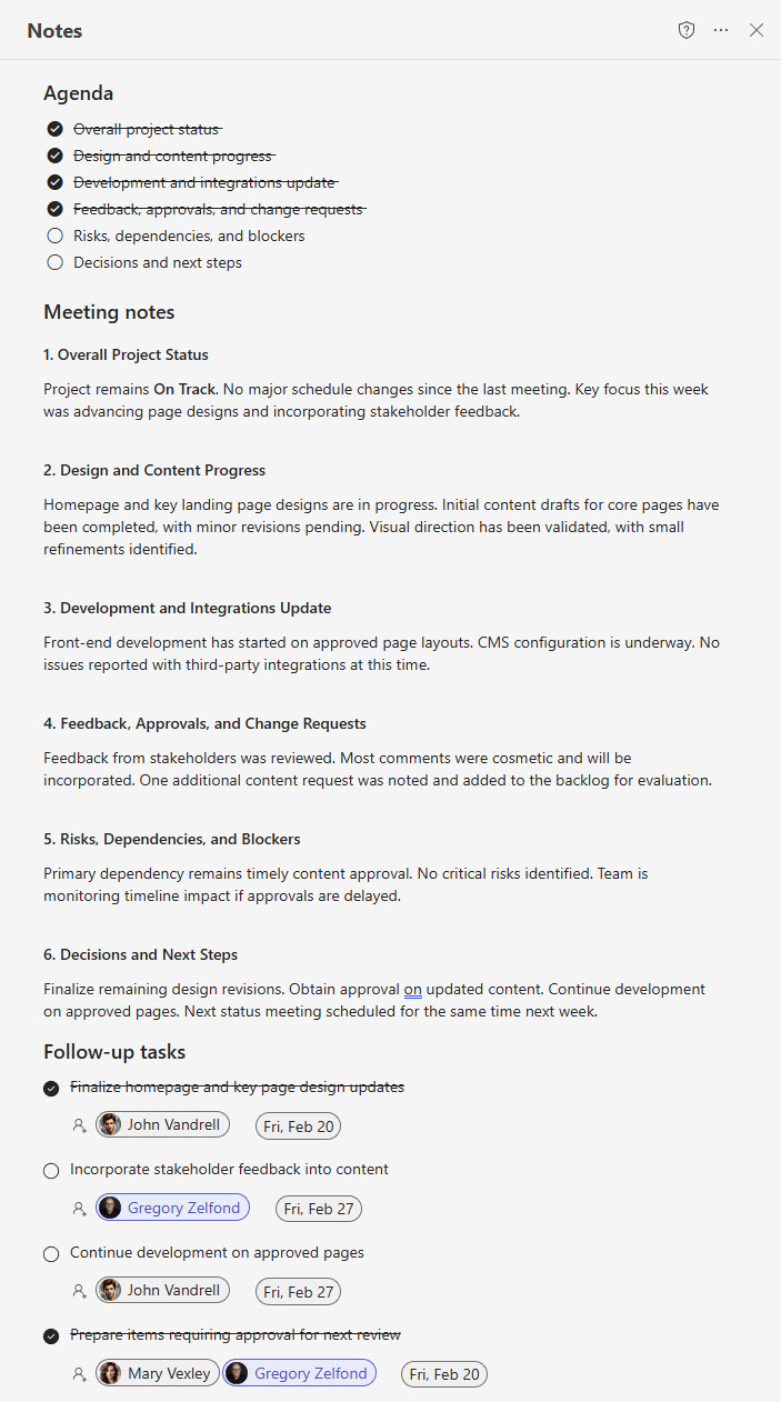 Teams Notes in Teams Meeting