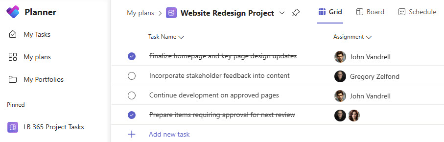 Teams Agenda Tasks in Planner