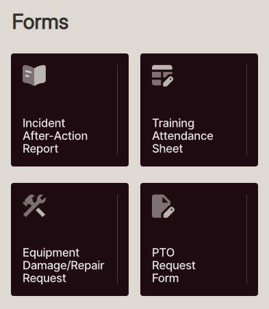 Fire Department Intranet Forms