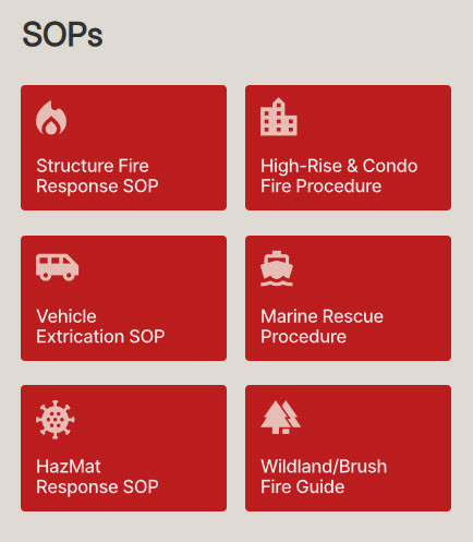 Fire Department Intranet SOPs
