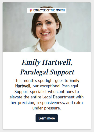 Legal Department Employee of the Month