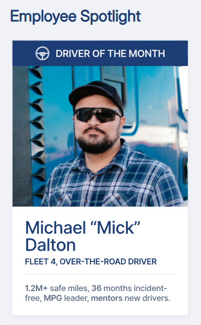 Transportation Intranet Employee Spotlight