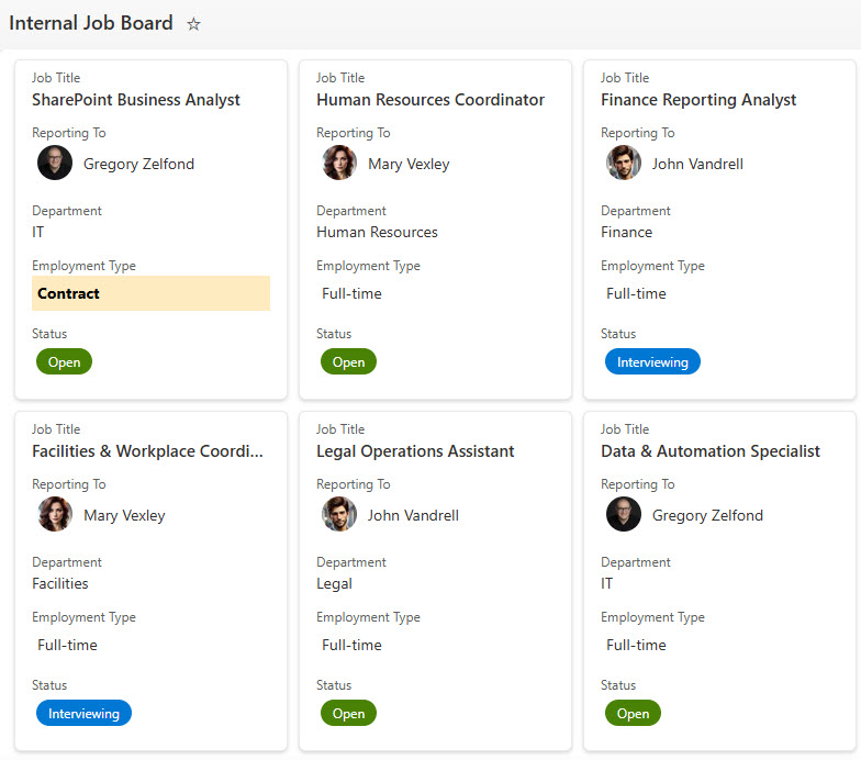 Job Board Gallery View