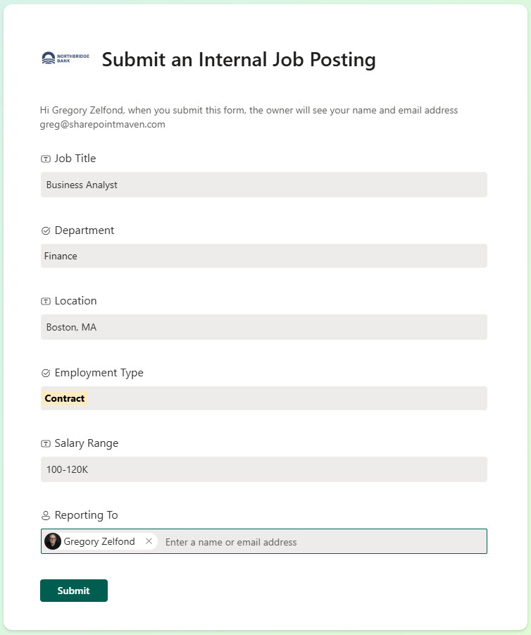 Job Board Intake Form