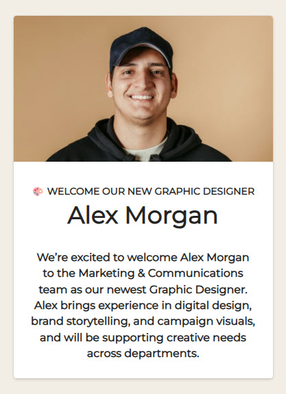 Marketing Department Employee Spotlight