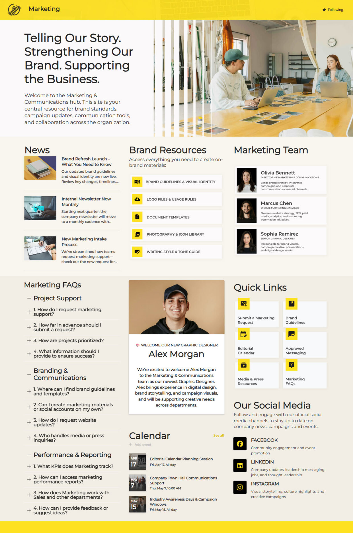 Marketing Department Homepage