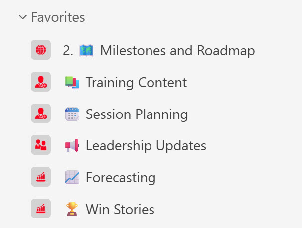 Favorite Channels Section