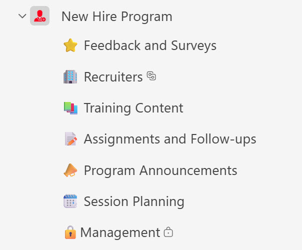 Teams Standard, Private and Shared Channels for a Program
