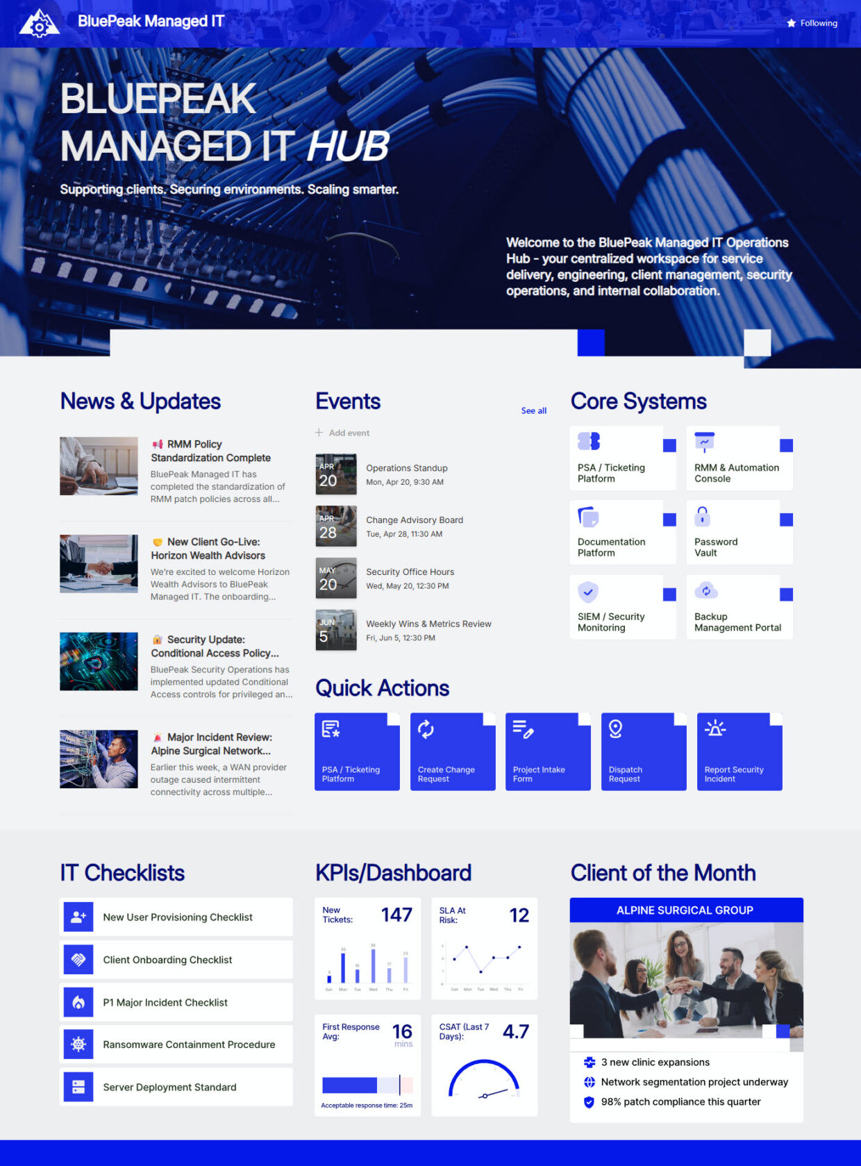 MSP Intranet Homepage