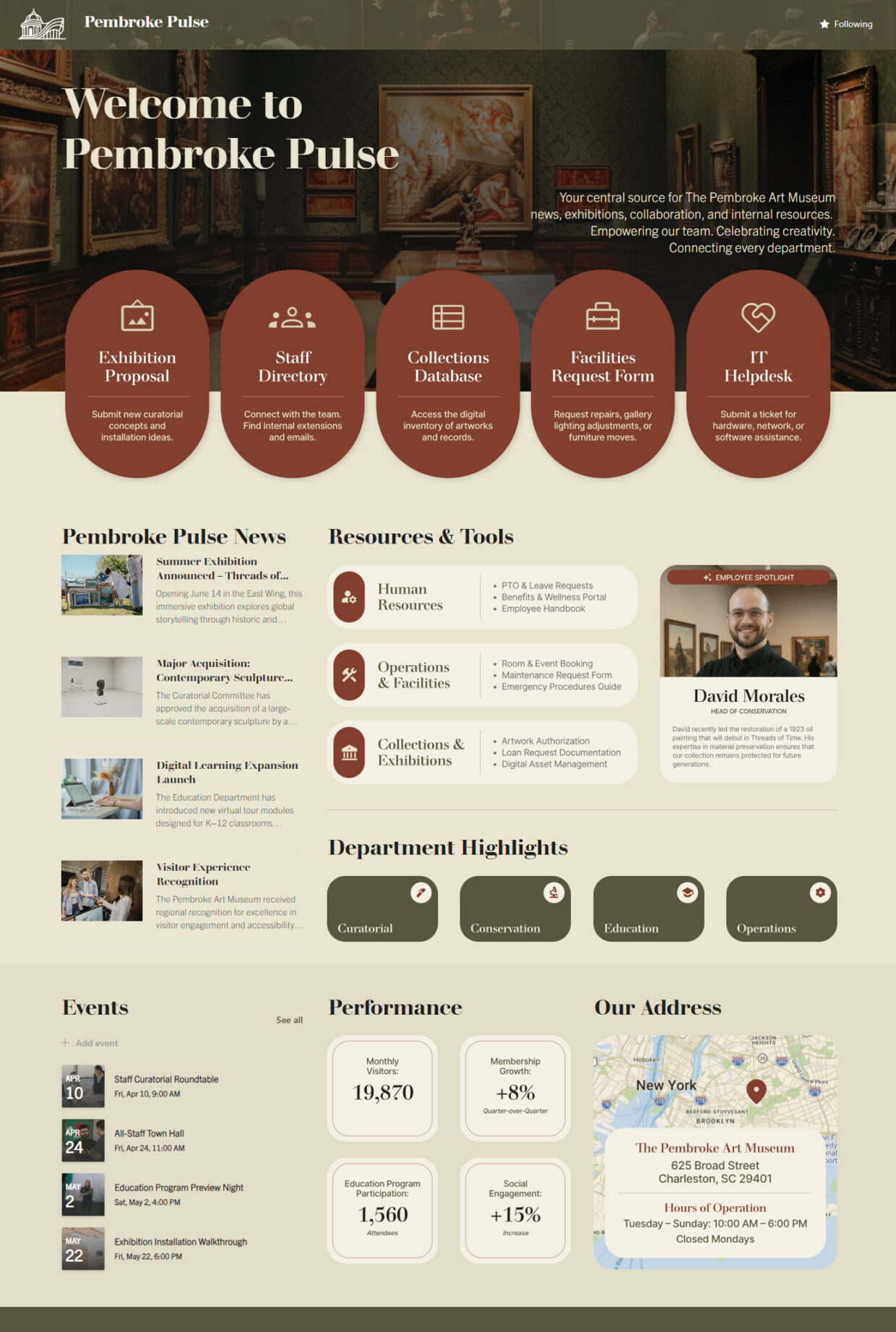 Museum Intranet Homepage