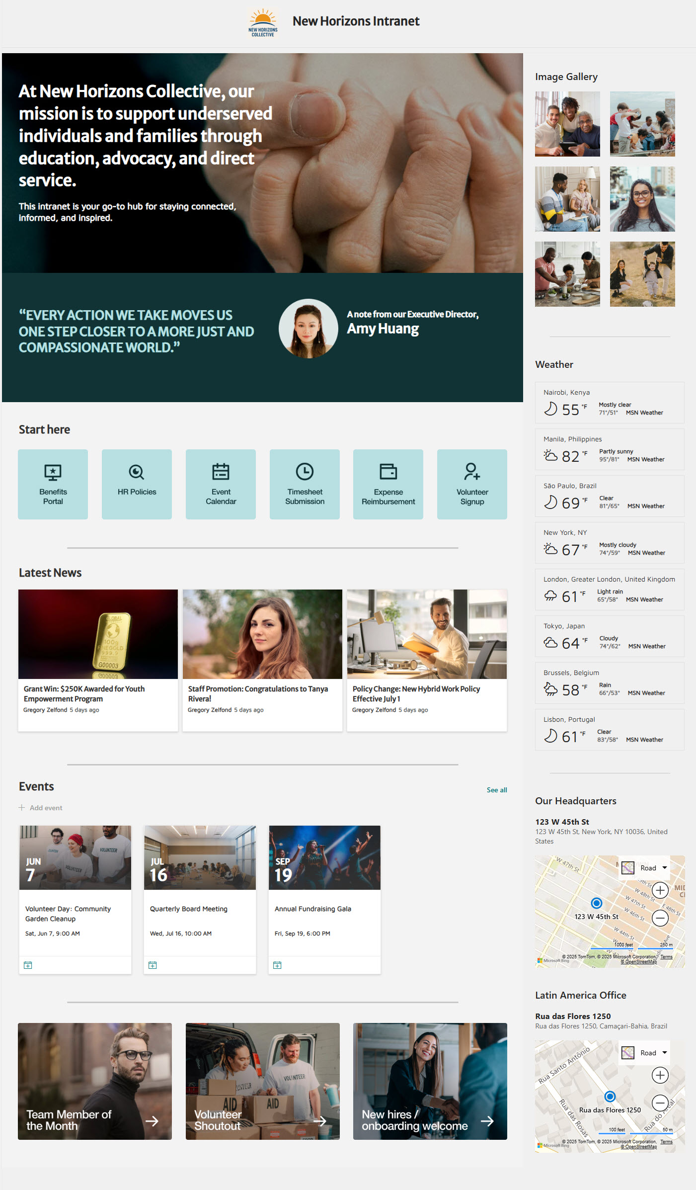 Nonprofit Intranet in SharePoint