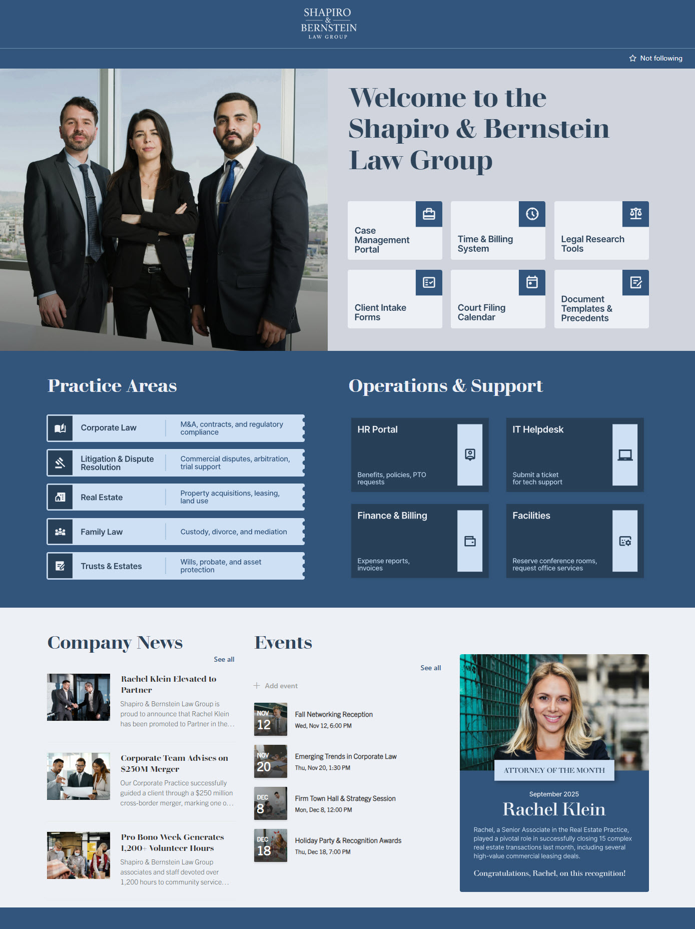 Law Intranet in SharePoint