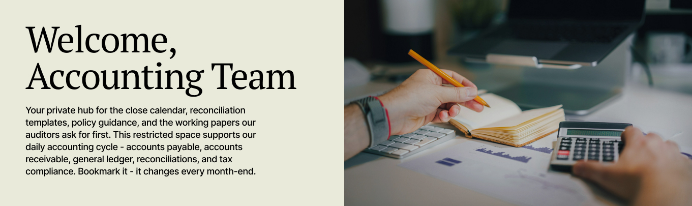 Accounting Team Site Hero Section