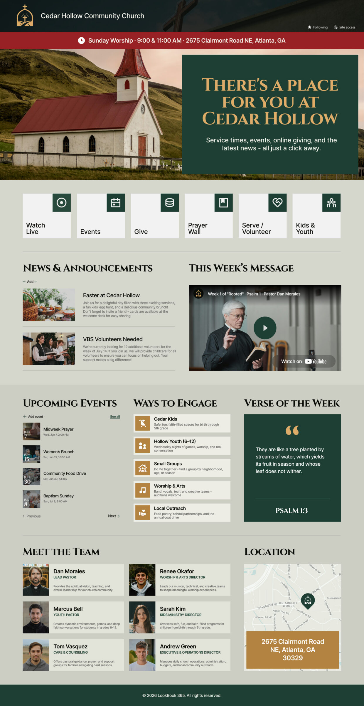 Church Intranet Homepage