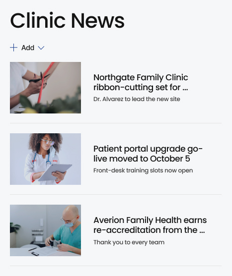 Medical Clinic Intranet News