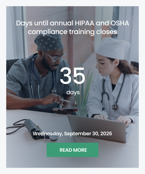 Medical Clinic Intranet Countdown Timer