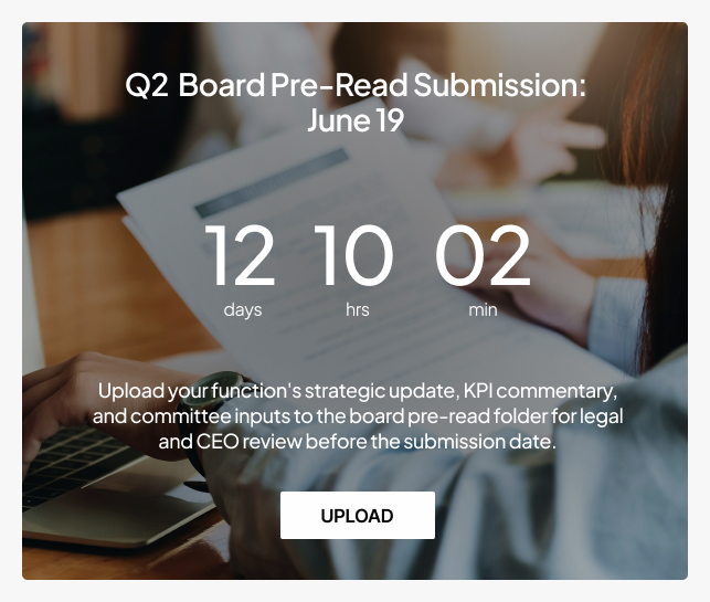 Executive Leadership Team Site Countdown Timer