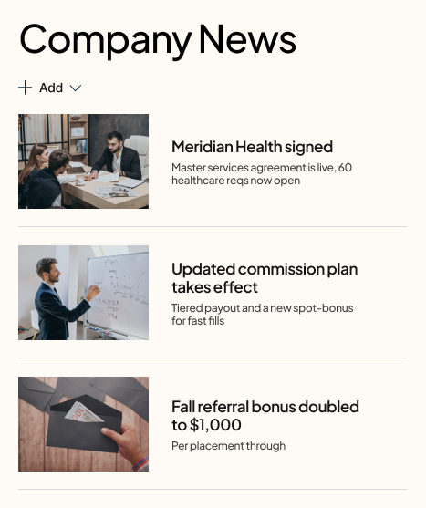 Staffing Agency Intranet News