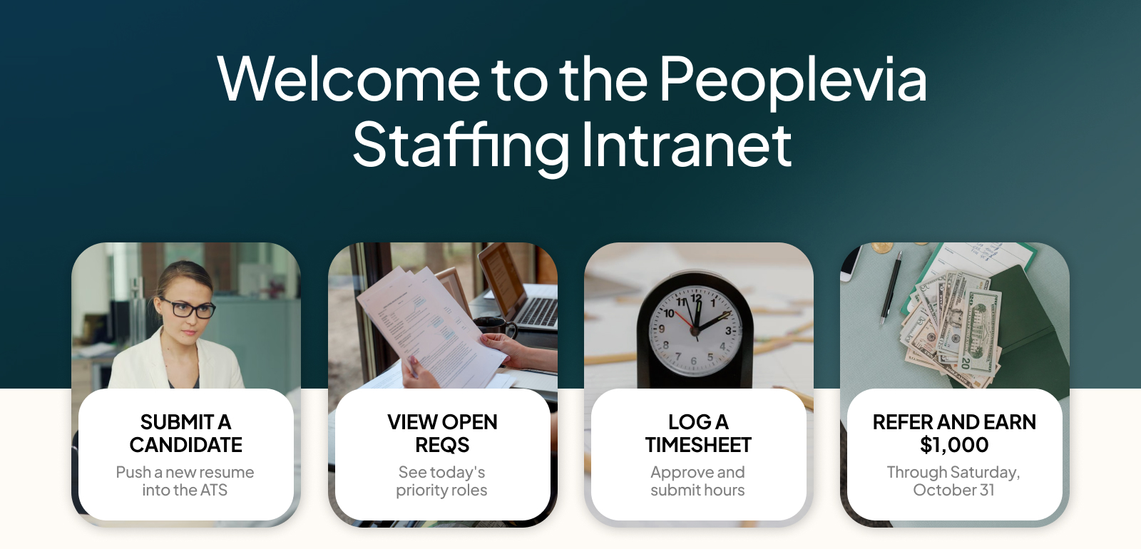 Staffing Agency Intranet Hero with Call to Action