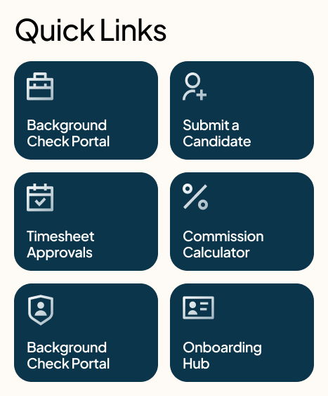 Staffing Agency Intranet Quick Links