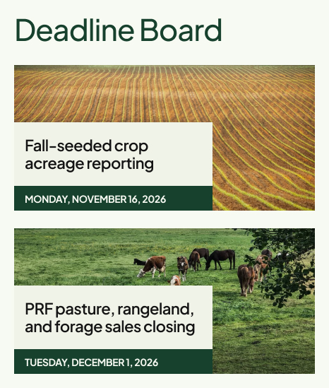 Agriculture Intranet Deadline Board