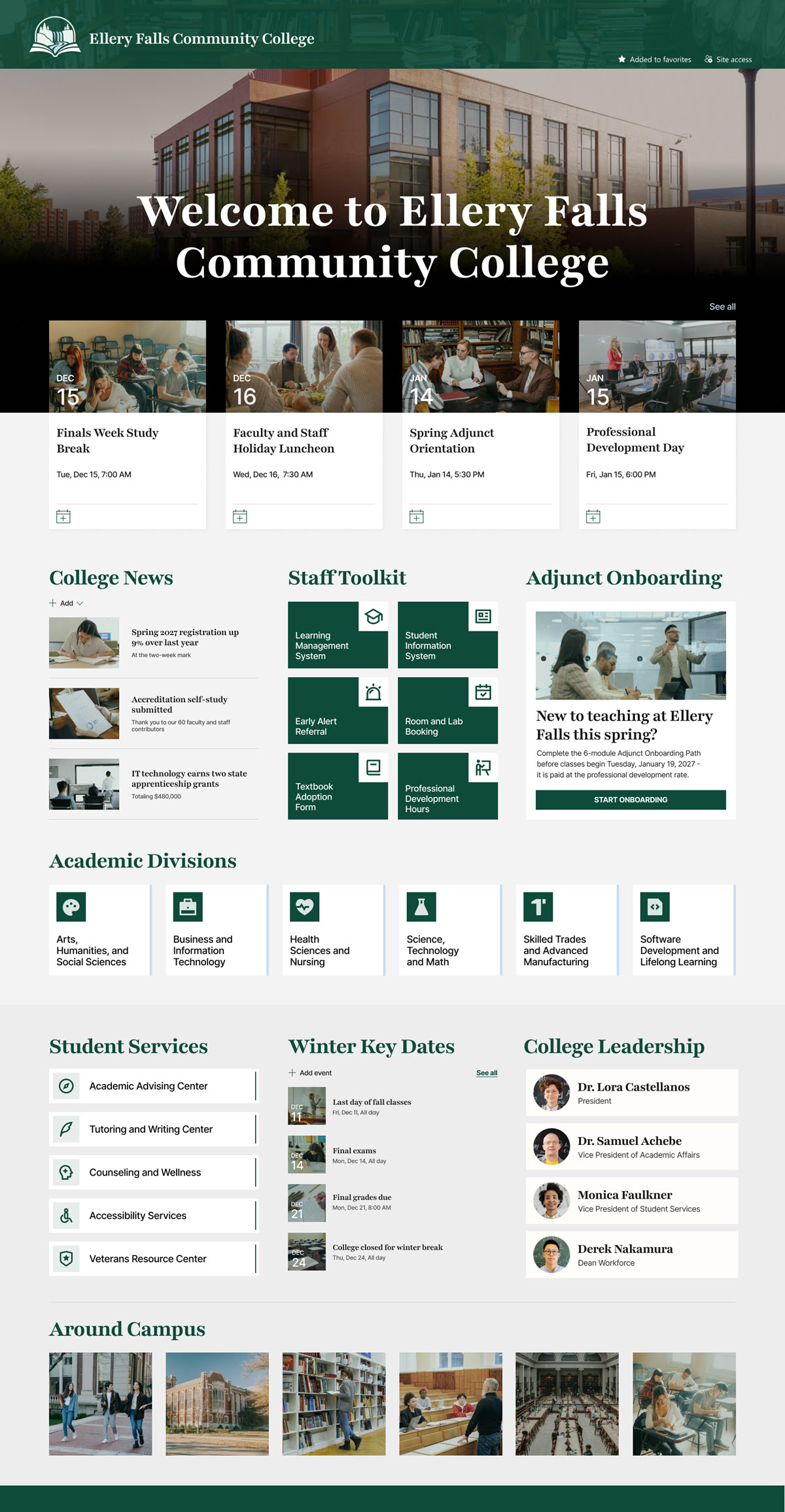 Community College Intranet Homepage