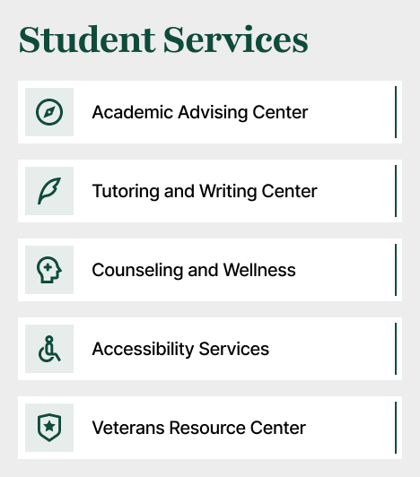 Community College Intranet Student Services Links