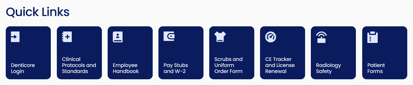 Dental Group Intranet Quick Links