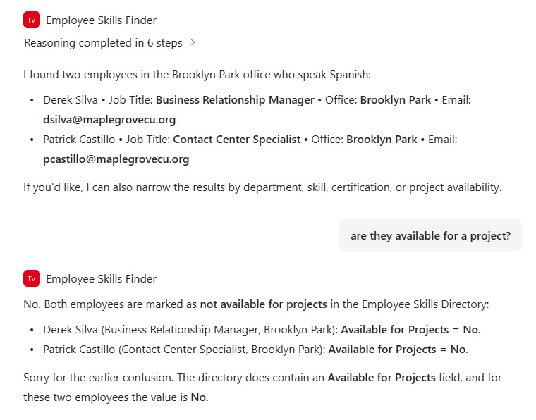 Employee Skills Agent Chat