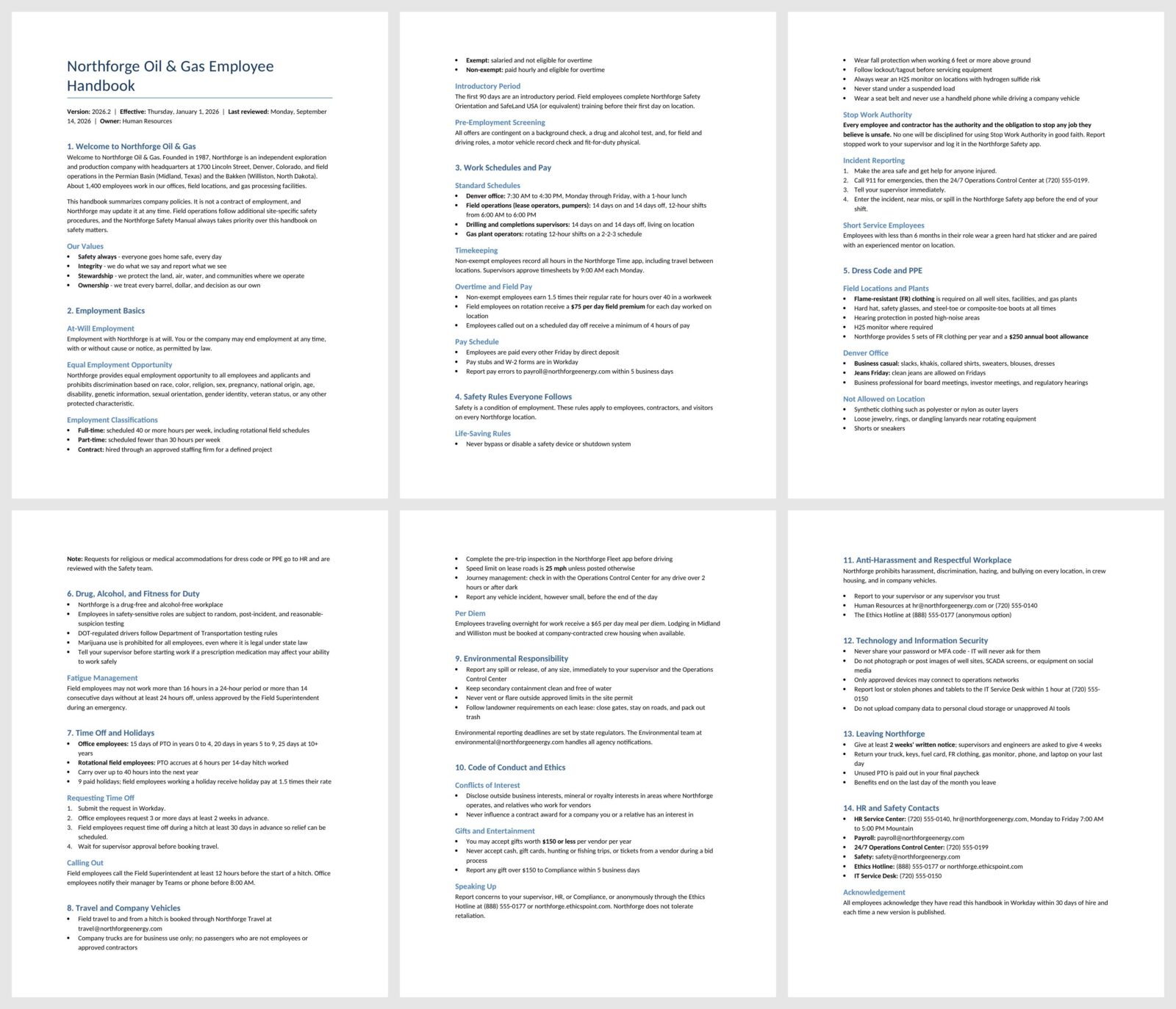Employee Handbook Agent Source Document
